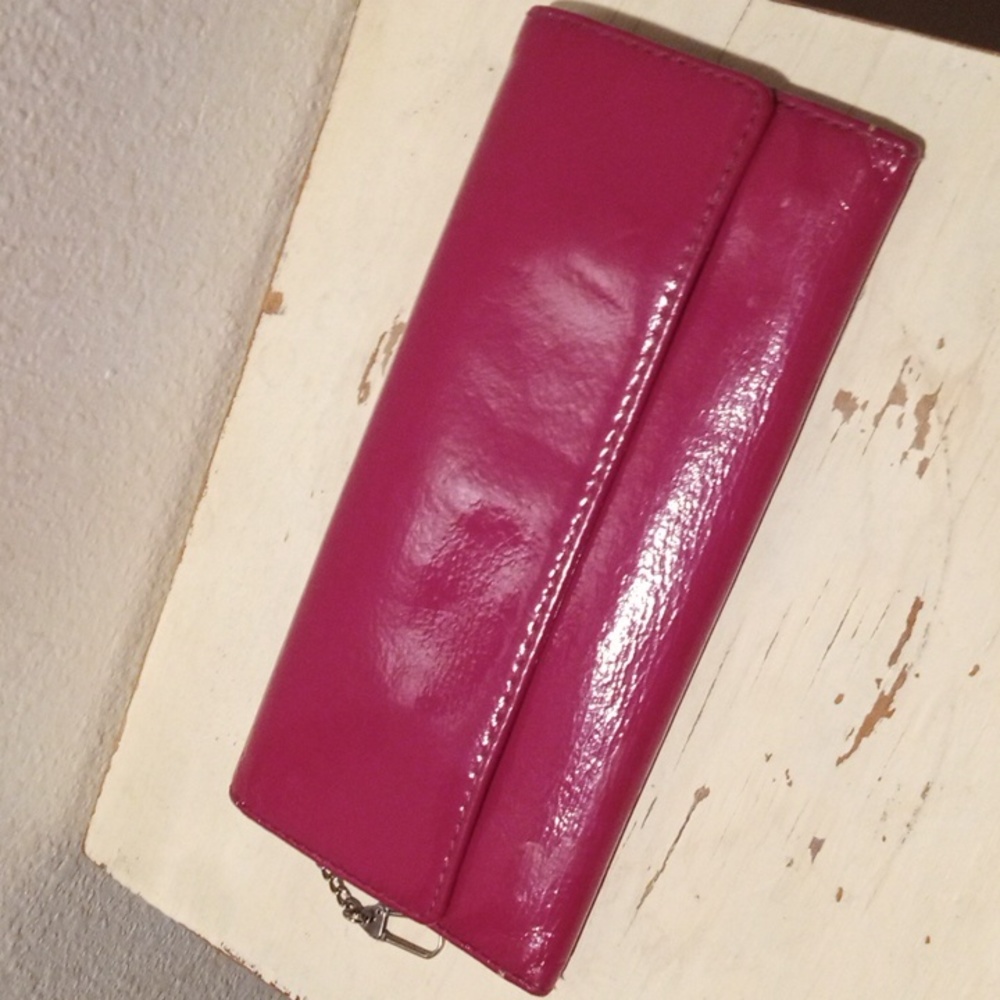 Hobo International Sadie Hot Pink Patent Leather Trifold Wallet